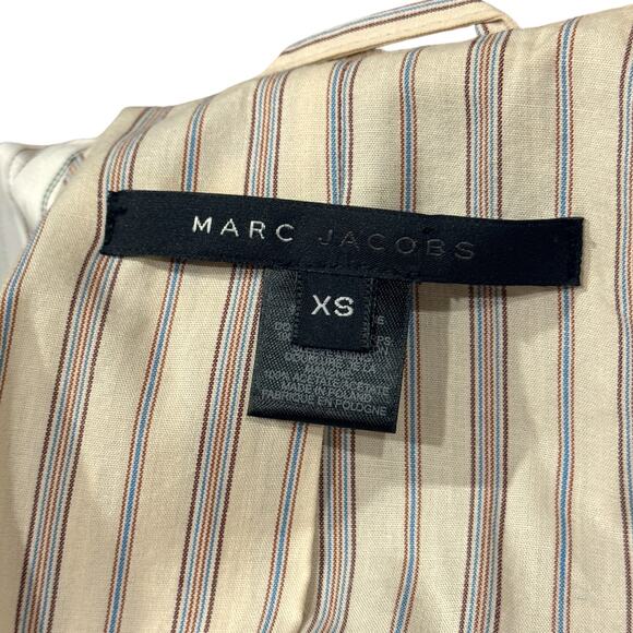 Marc Jacobs Womens XS Longline Wool Peacoat Natural Tan Minimalist Closet Staple - Picture 4 of 16